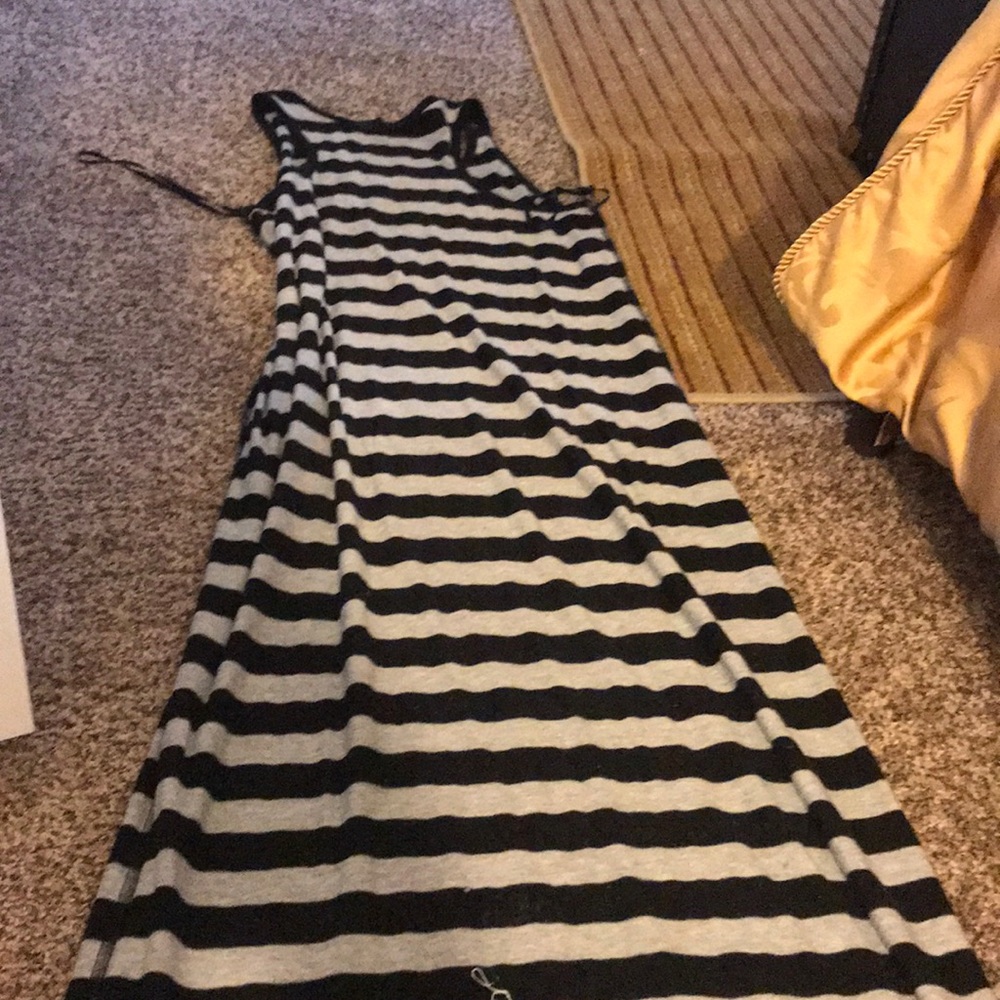 Black and gray maxi dress